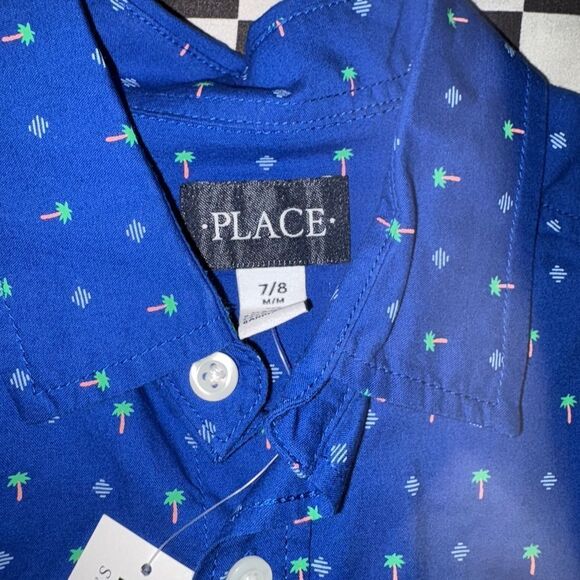 The children’s place palm tree outfit shorts size 7-small stain shirt nwt 7/8 - Picture 5 of 5